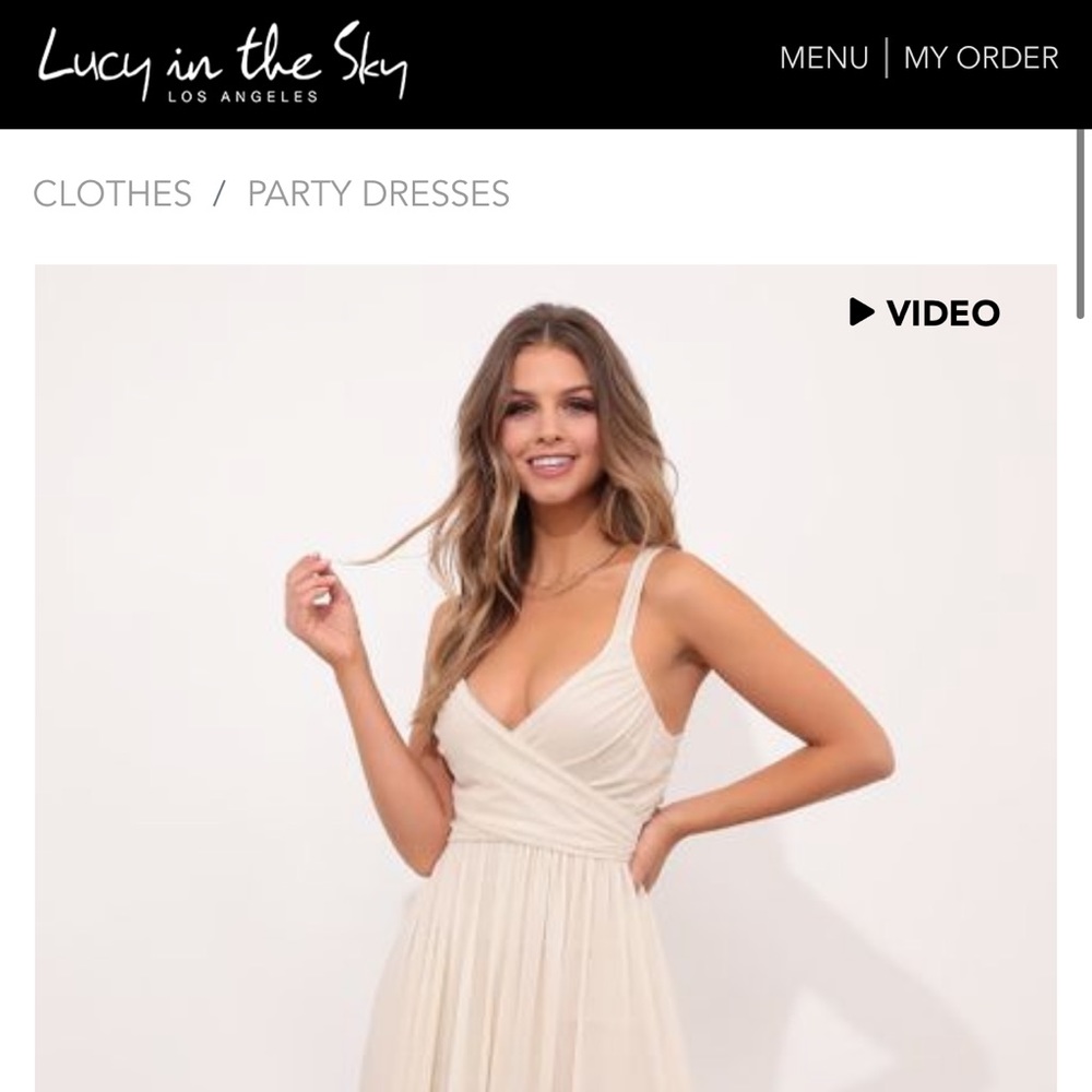 Lucy in the Sky gold/cream sheet maxi dress